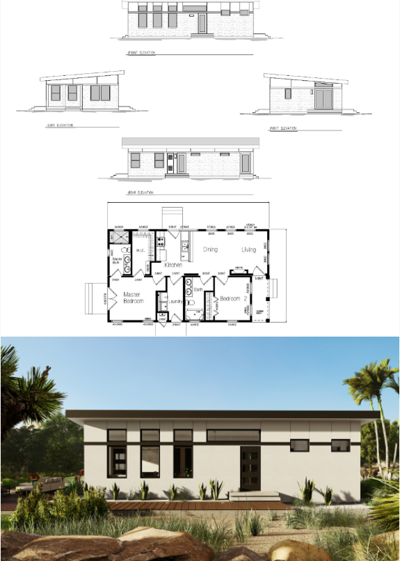 Sample Two-Bedroom Home - 958 sq. ft.